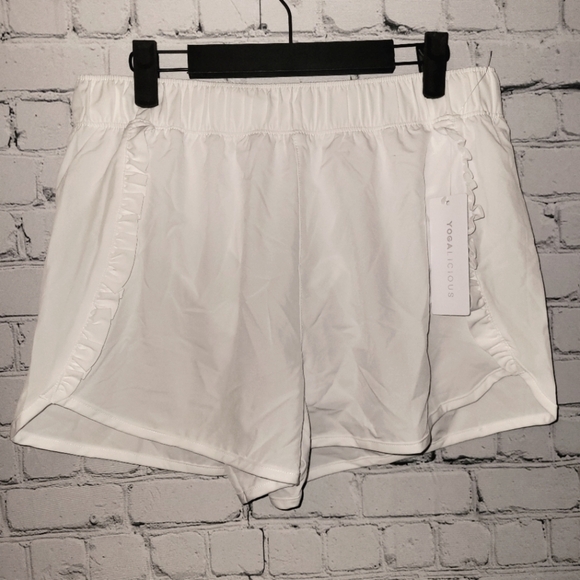 NWT Yogalicious Size L White Running Shorts - Picture 6 of 8